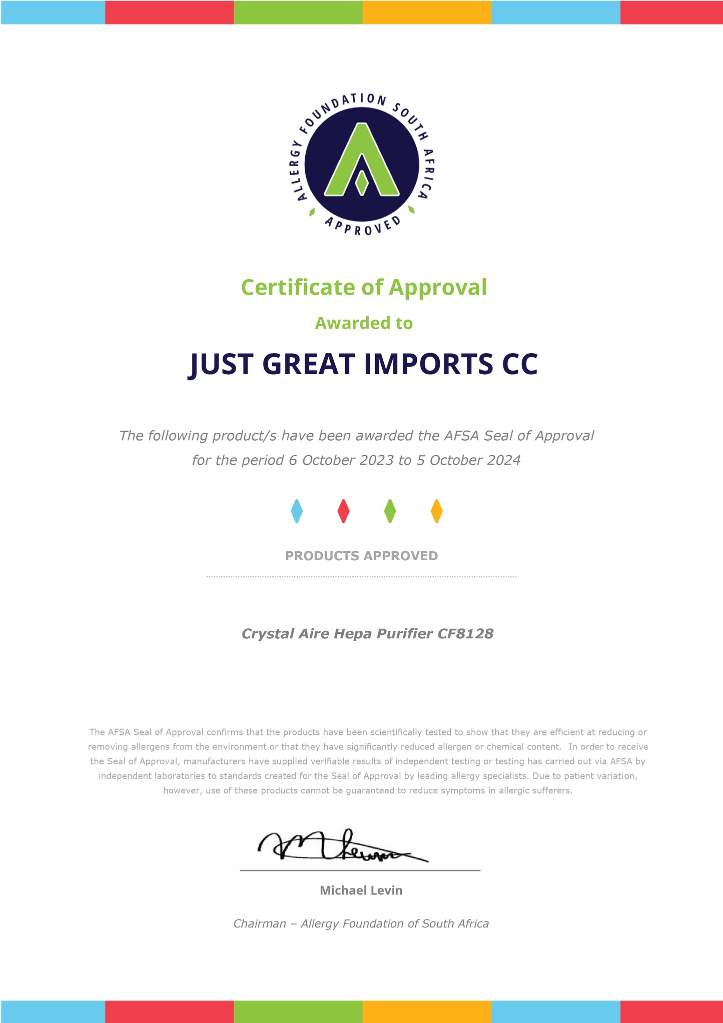 Crystal Air Turbo HEPA LED Air Purifier - Wifi Control & 5 Step Filtration