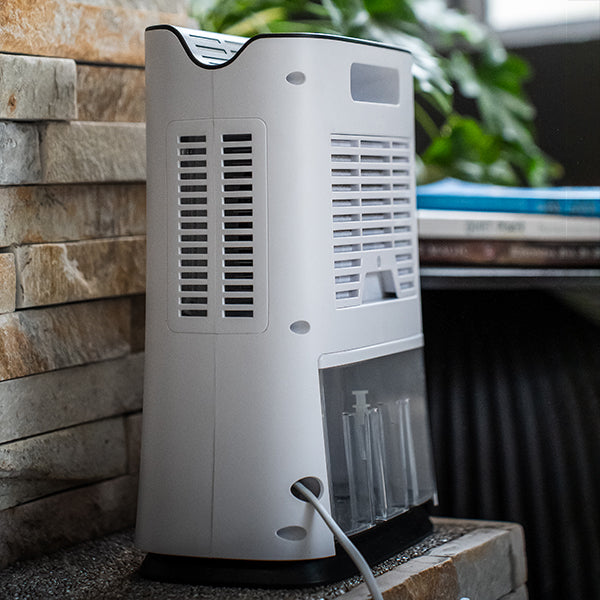Crystal Aire Compact 2L Dehumidifier (600ml/day) w/ Automatic Timer & More