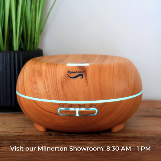 Crystal Aire Bean LED Ultrasonic Aroma Diffuser 300ml- Light Wood