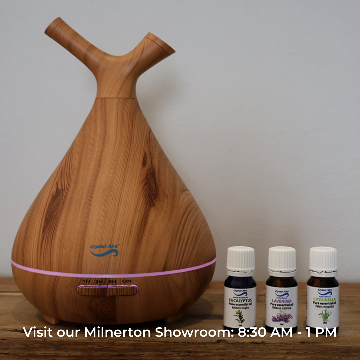 Crystal Aire Sapling Dual-Nozzle Ultrasonic Aroma Diffuser WT-008 - Light Wood