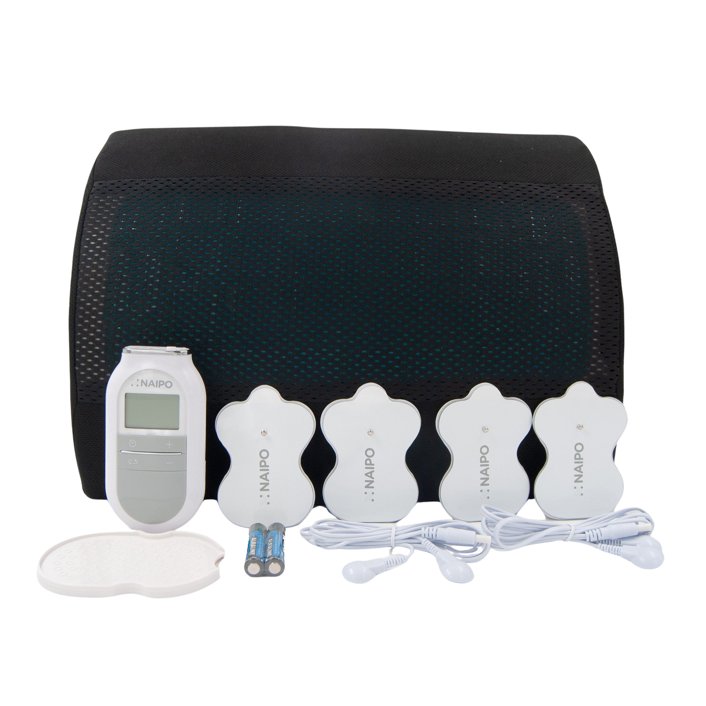 Naipo TENS Pulse Massager & Memory Foam Lower Back Cushion with Cooling Gel Bundle