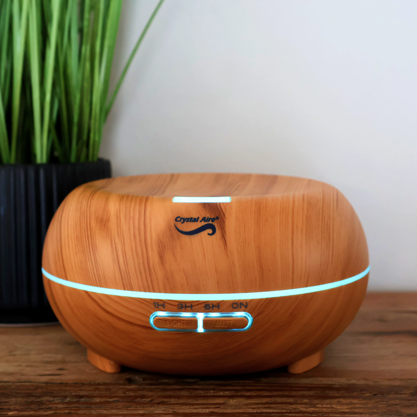 Crystal Aire Bean LED Ultrasonic Aroma Diffuser 300ml- Light Wood