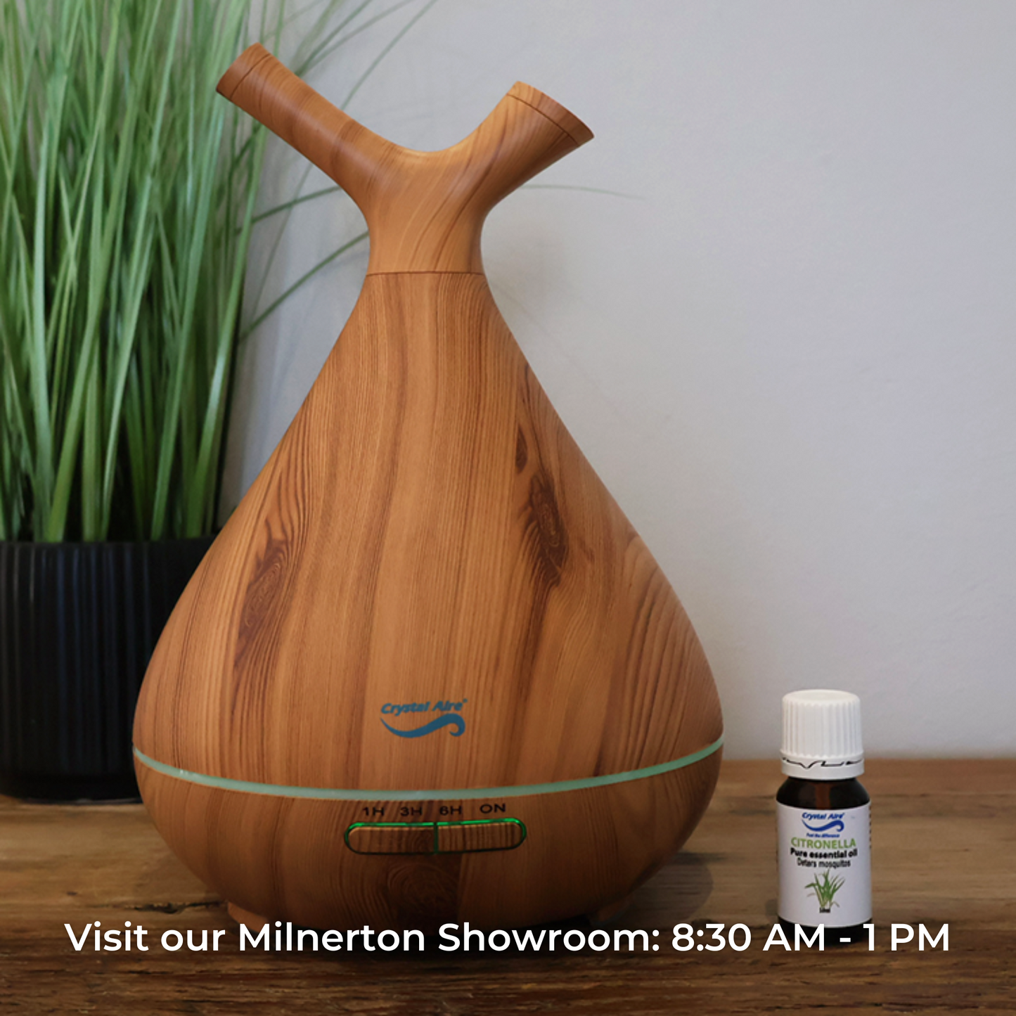 Crystal Aire Sapling Dual-Nozzle Ultrasonic Aroma Diffuser WT-008 - Light Wood