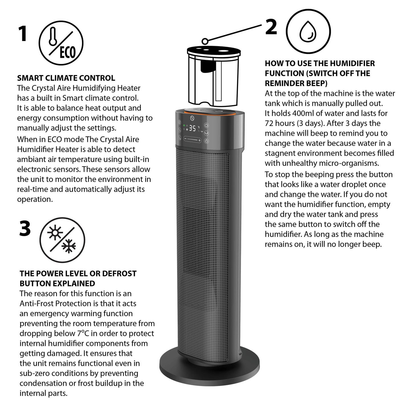 Crystal Aire Humidifying Heater