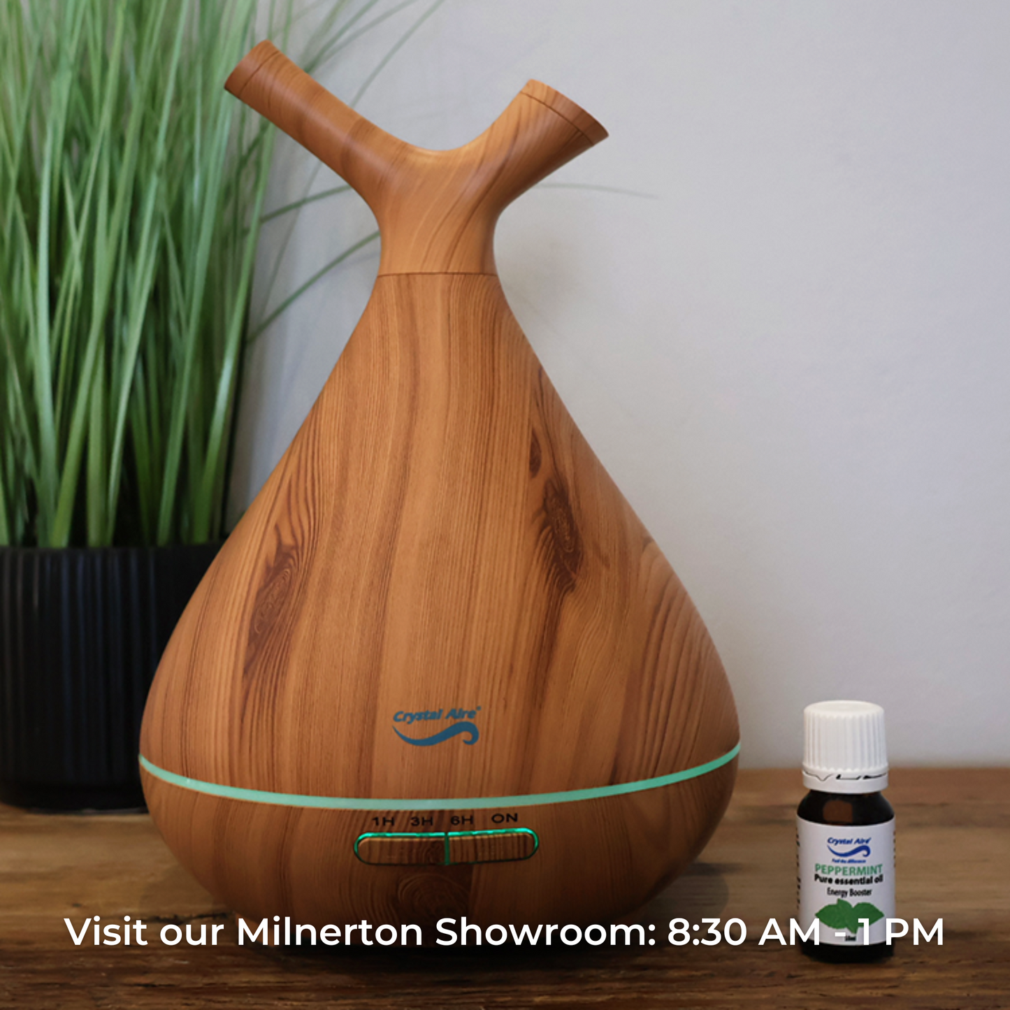 Crystal Aire Sapling Dual-Nozzle Ultrasonic Aroma Diffuser WT-008 - Light Wood