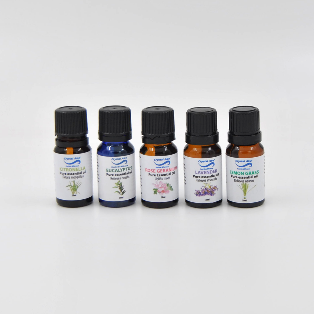 5 Pack Assorted Crystal Aire Essential Oils - 10ml Each