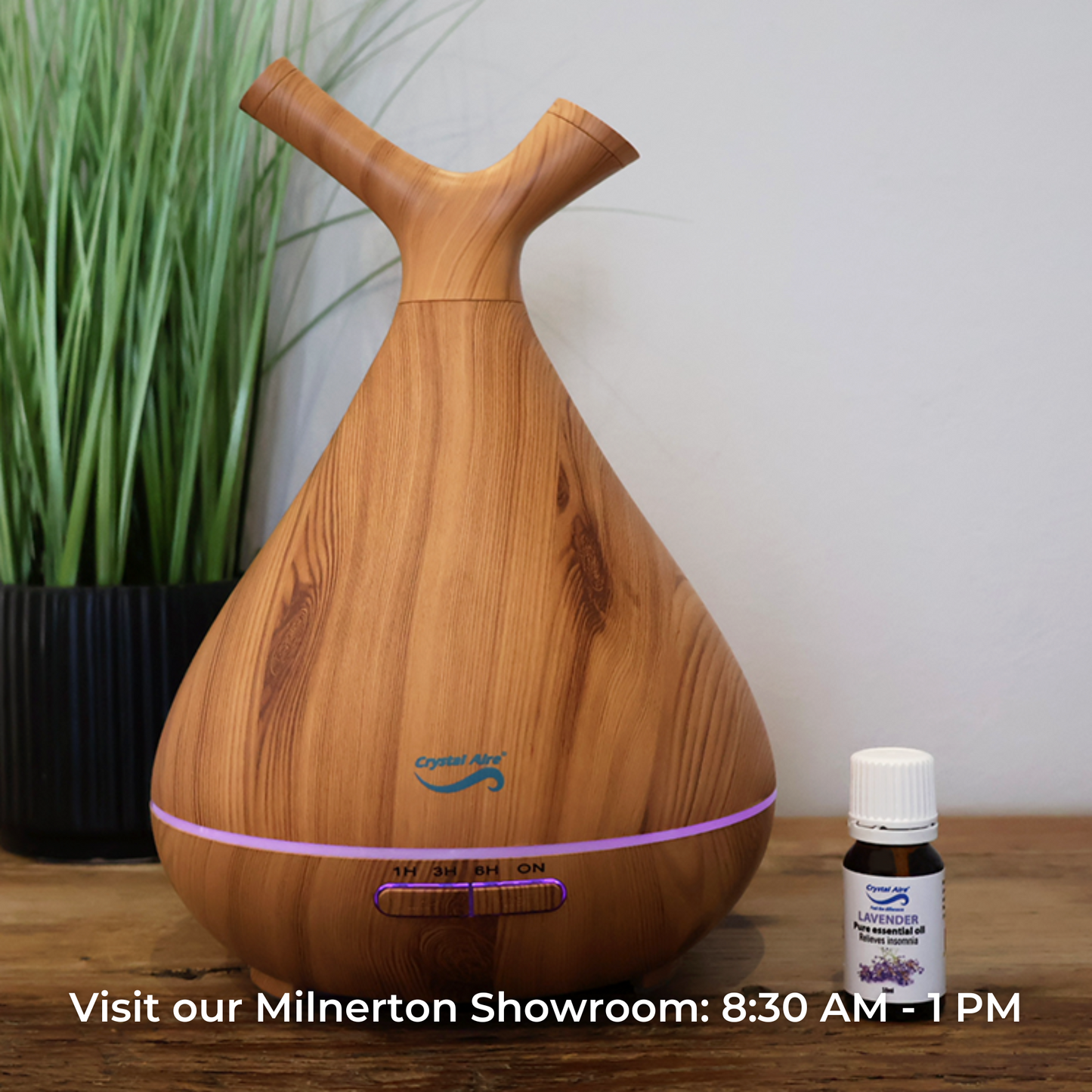 Crystal Aire Sapling Dual-Nozzle Ultrasonic Aroma Diffuser WT-008 - Light Wood