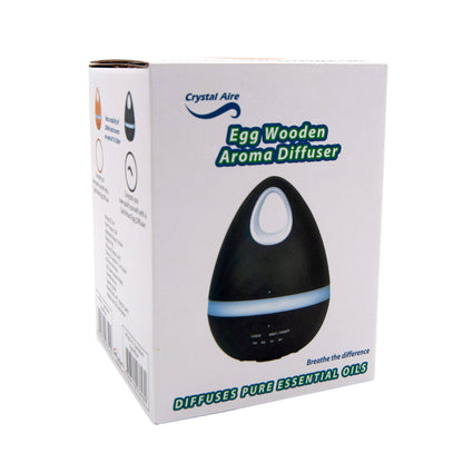 Crystal Aire Dark Wooden Egg Essential Oil Aroma Diffuser