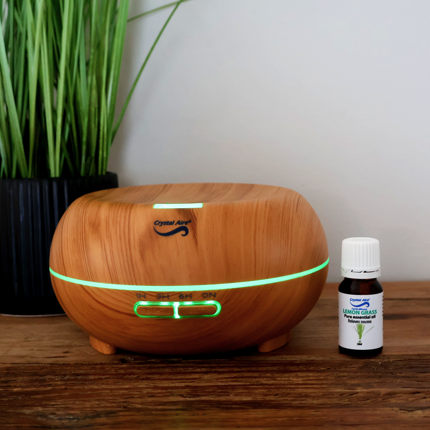 Crystal Aire Bean LED Ultrasonic Aroma Diffuser 300ml- Light Wood