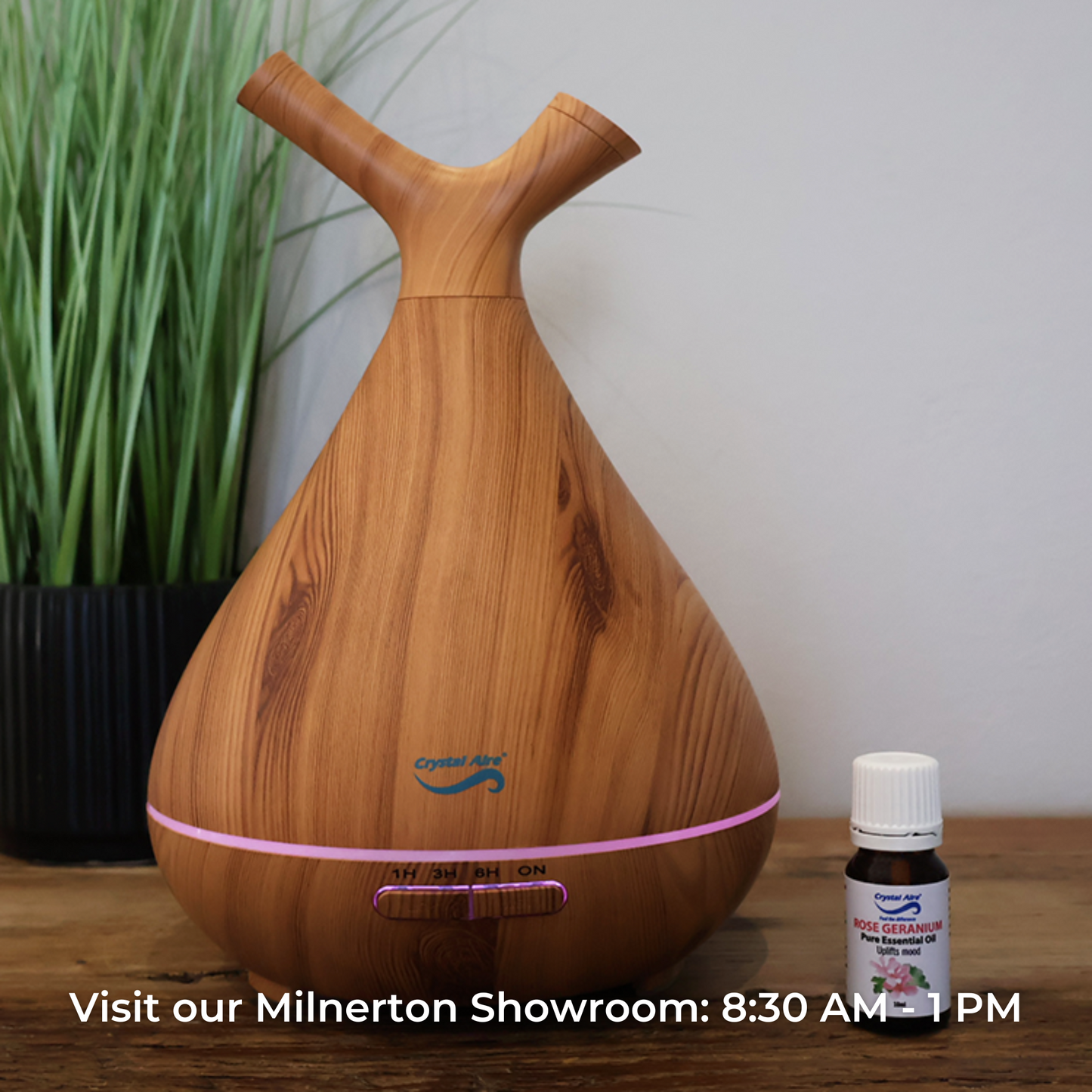 Crystal Aire Sapling Dual-Nozzle Ultrasonic Aroma Diffuser WT-008 - Light Wood