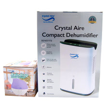 Load image into Gallery viewer, Crystal Aire Compact Dehumidifier &amp; Rain Drop Baby Aroma Diffuser Bundle
