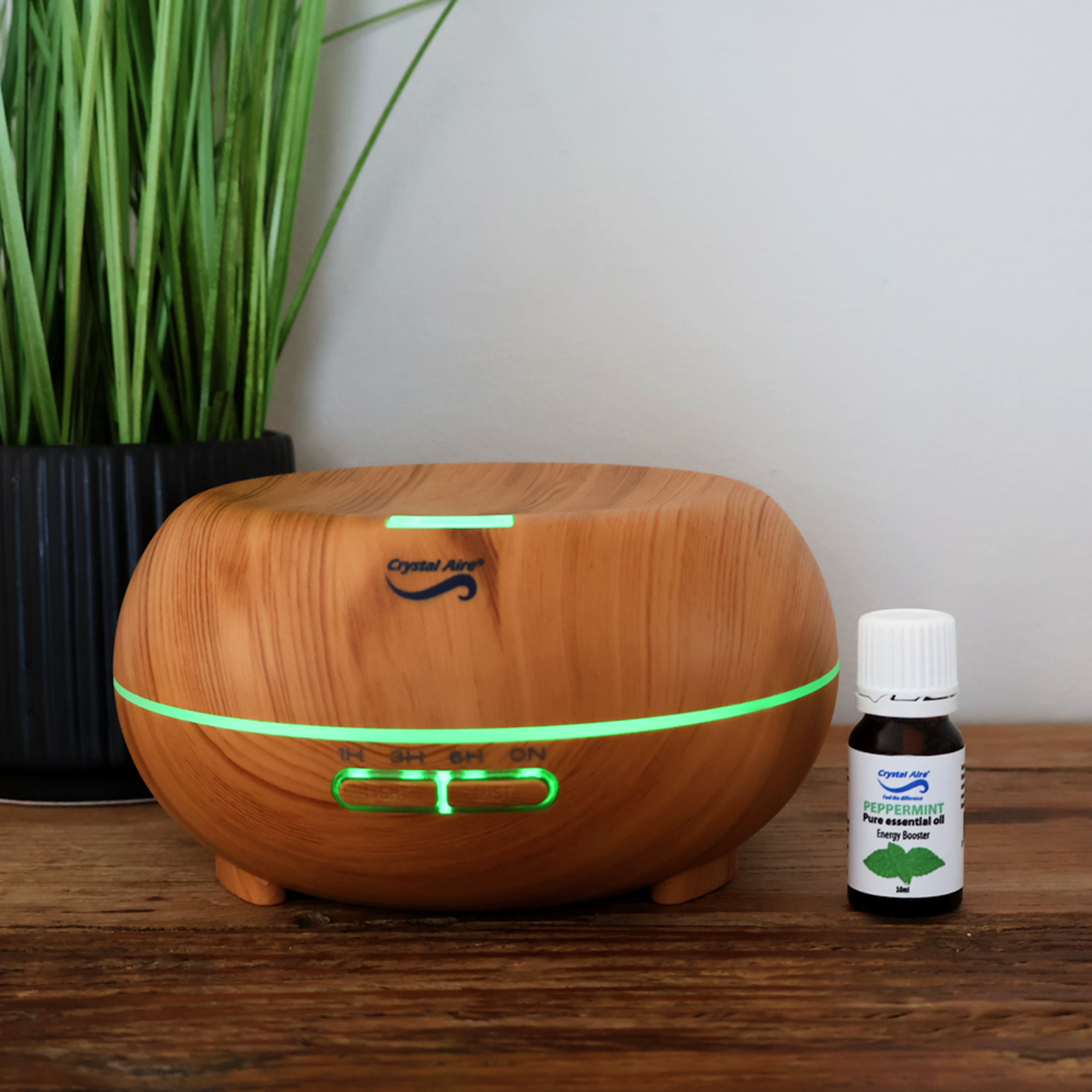 Crystal Aire Bean LED Ultrasonic Aroma Diffuser 300ml- Light Wood