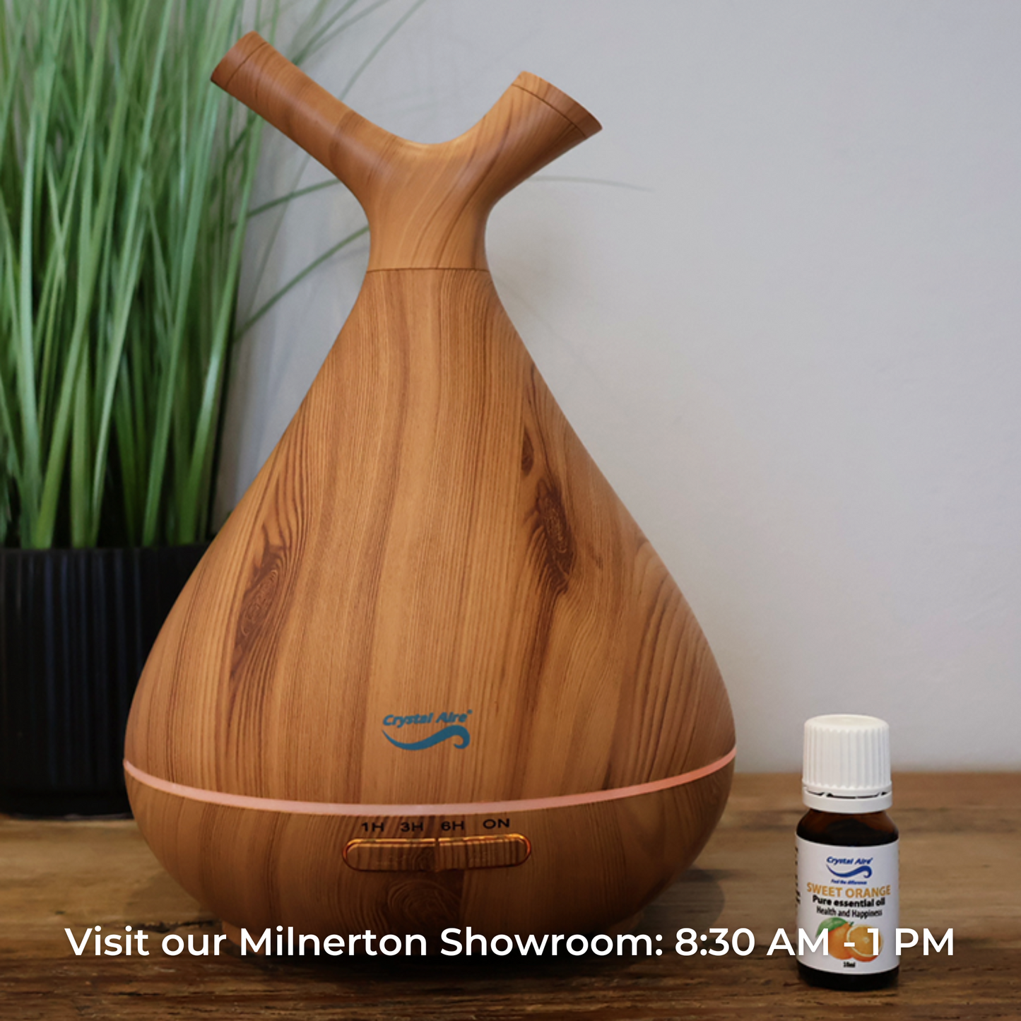 Crystal Aire Sapling Dual-Nozzle Ultrasonic Aroma Diffuser WT-008 - Light Wood