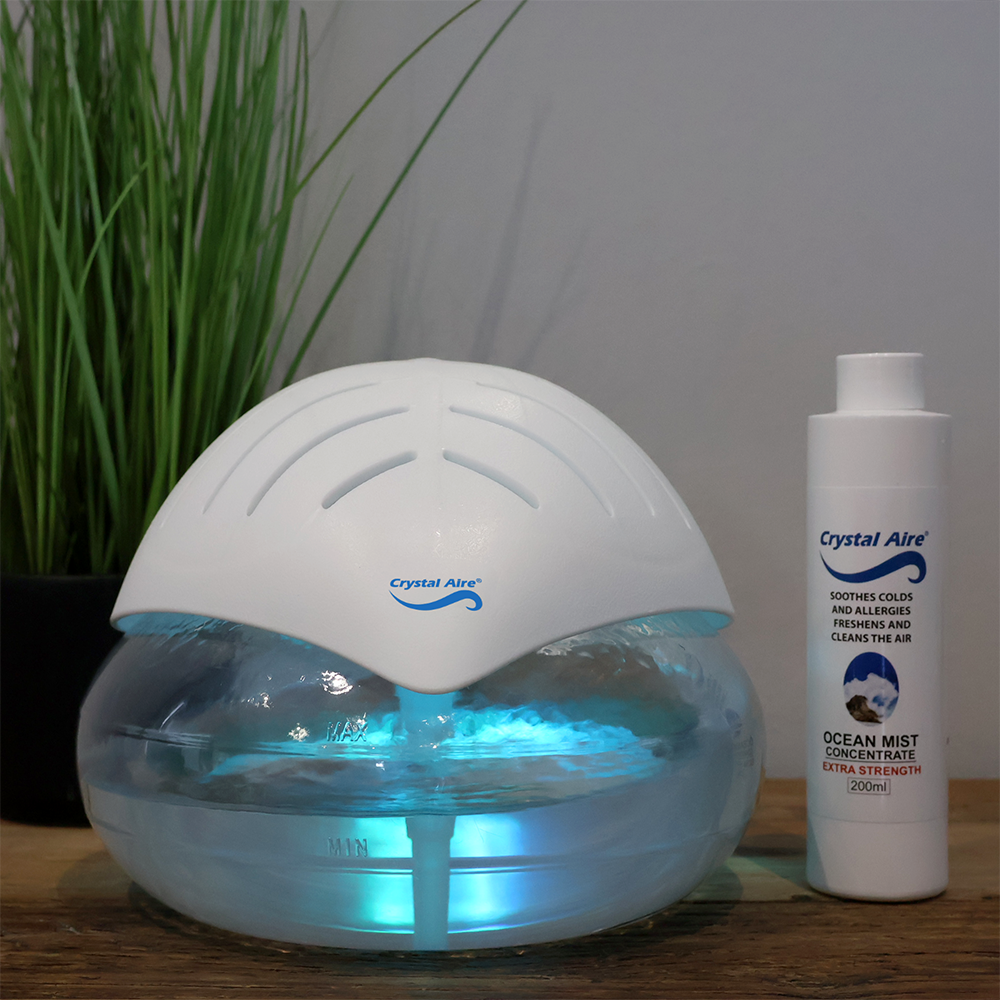 Crystal Aire LED IONIZIER Air Purifier with Ocean Mist 200ml Concentrate