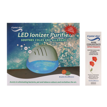 Load image into Gallery viewer, Crystal Aire LED IONIZIER Air Purifier with Rose 200ml Concentrate

