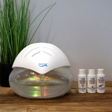 Load image into Gallery viewer, Crystal Aire AP001 Revitalising LED Ioniser Purifier &amp; 3 Concentrates - Fields of Lavender, Crystal Rain and Wild Forest
