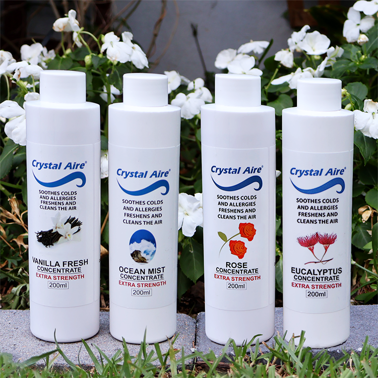 Crystal Aire 4 Pack of Air Purifying Assorted Concentrates- Rose, Vanilla, Eucalyptus and Ocean Mist