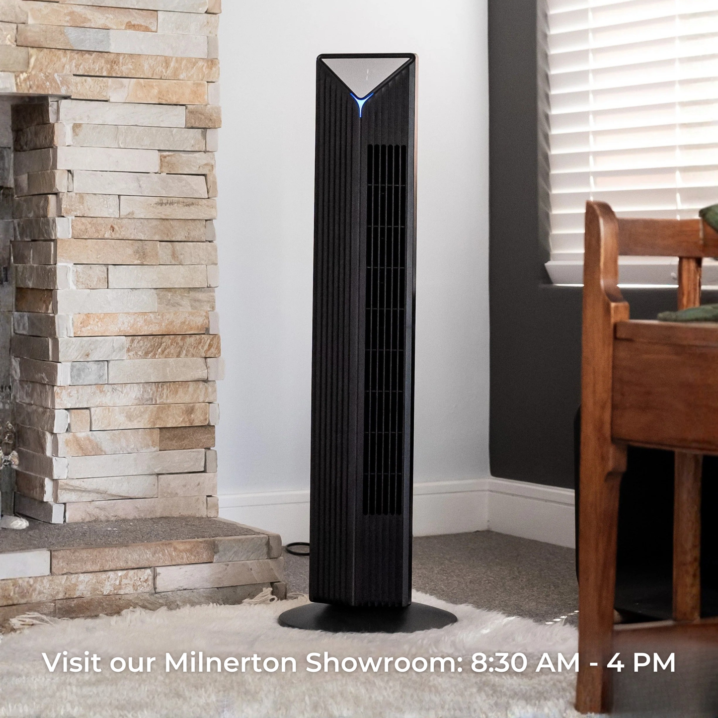 Crystal Aire Black Sterilization Tower Fan