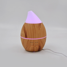 Load image into Gallery viewer, Droplet Shaped 7 LED Aroma Diffuser w/ Cool Mist - Light Wood 400ml
