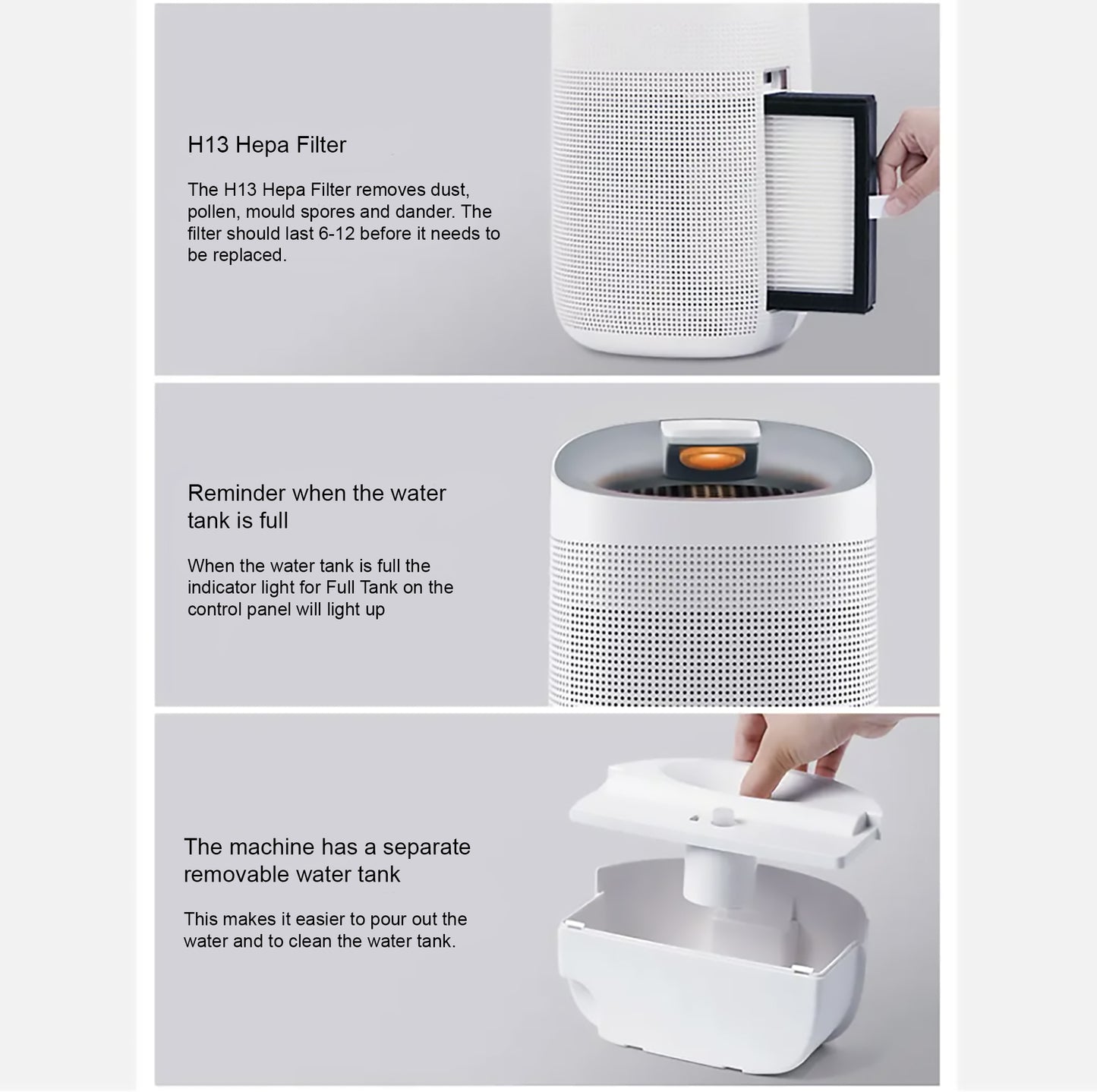 Crystal Aire 2 in 1 Compact Dehumidifier and Hepa Air Purifier - Q9