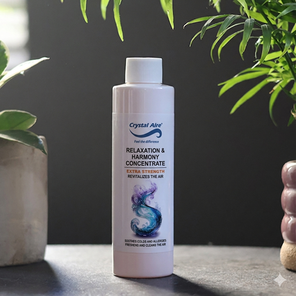 Crystal Aire 200ml Relaxation and Harmony, Vanilla, Eucalyptus and Ocean Mist Air Purifier Concentrates - 4 Pack