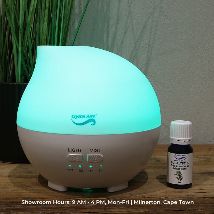 Crystal Aire Rain Drop Aroma Diffuser with Eucalyptus Essential Oil (10ml)