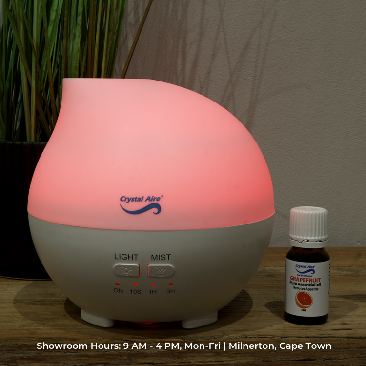 Crystal Aire Rain Drop Aroma Diffuser with Grapefruit Essential Oil (10ml)