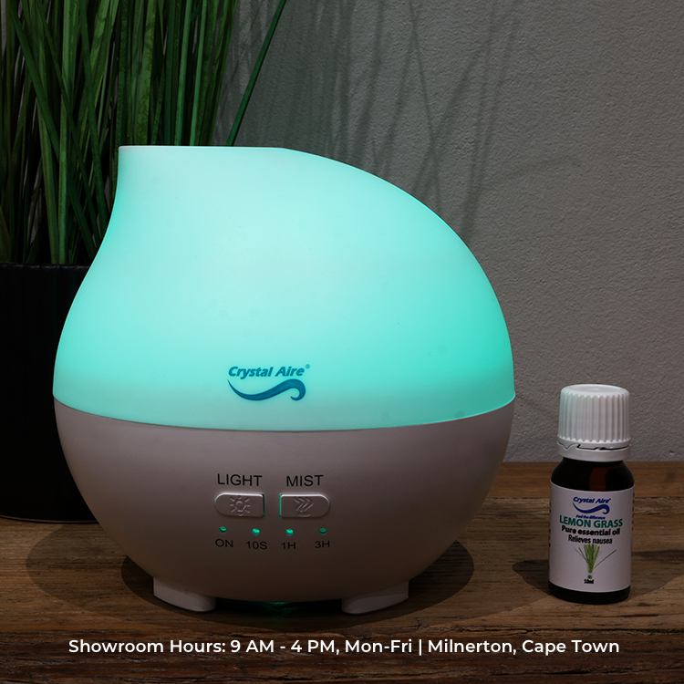 Crystal Aire Rain Drop Aroma Diffuser with Lemon Grass Oil (10ml)