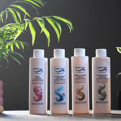 Crystal Aire 200ml Rose, Vanilla, Eucalyptus and Ocean Mist Air Purifier Concentrates - 4 Pack