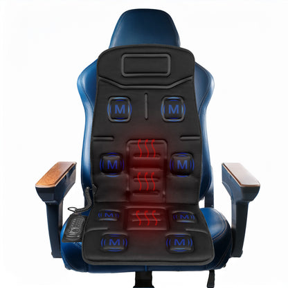 Naipo Black Massage Seat Cushion with 8 Motor Vibrations & 4 Massage Settings