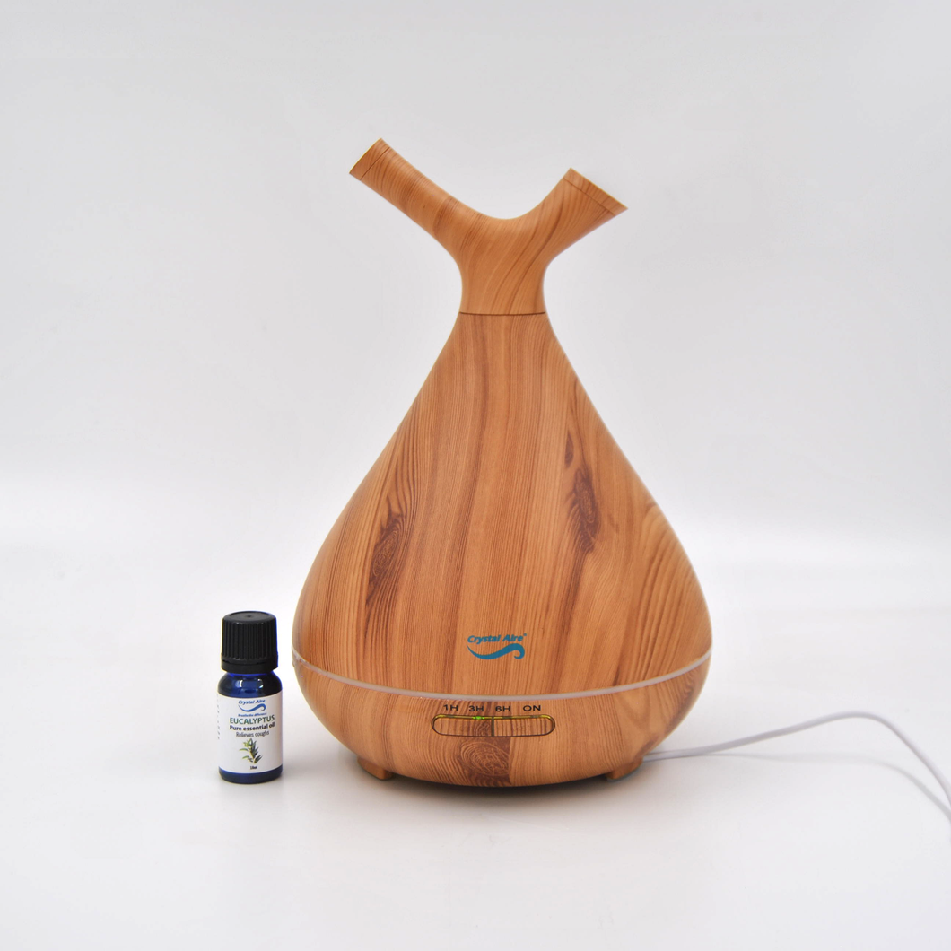 Crystal Aire Sapling LED Ultrasonic Aroma Diffuser & w/ 10ml Eucalyptus Oil