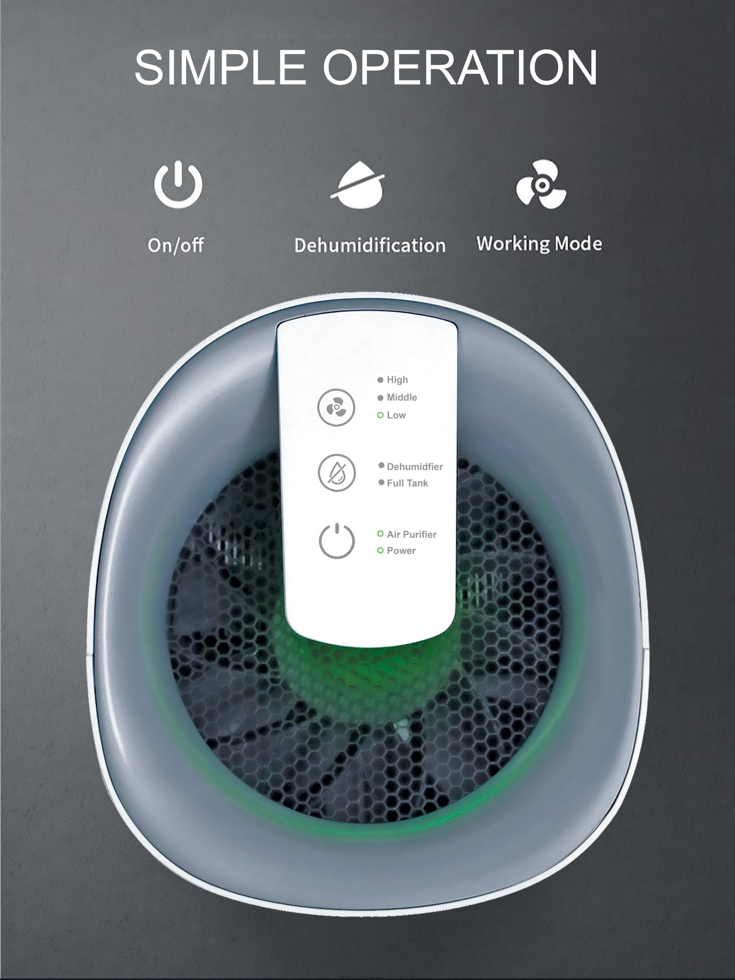 Crystal Aire 2 in 1 Compact Dehumidifier and Hepa Air Purifier - Q9