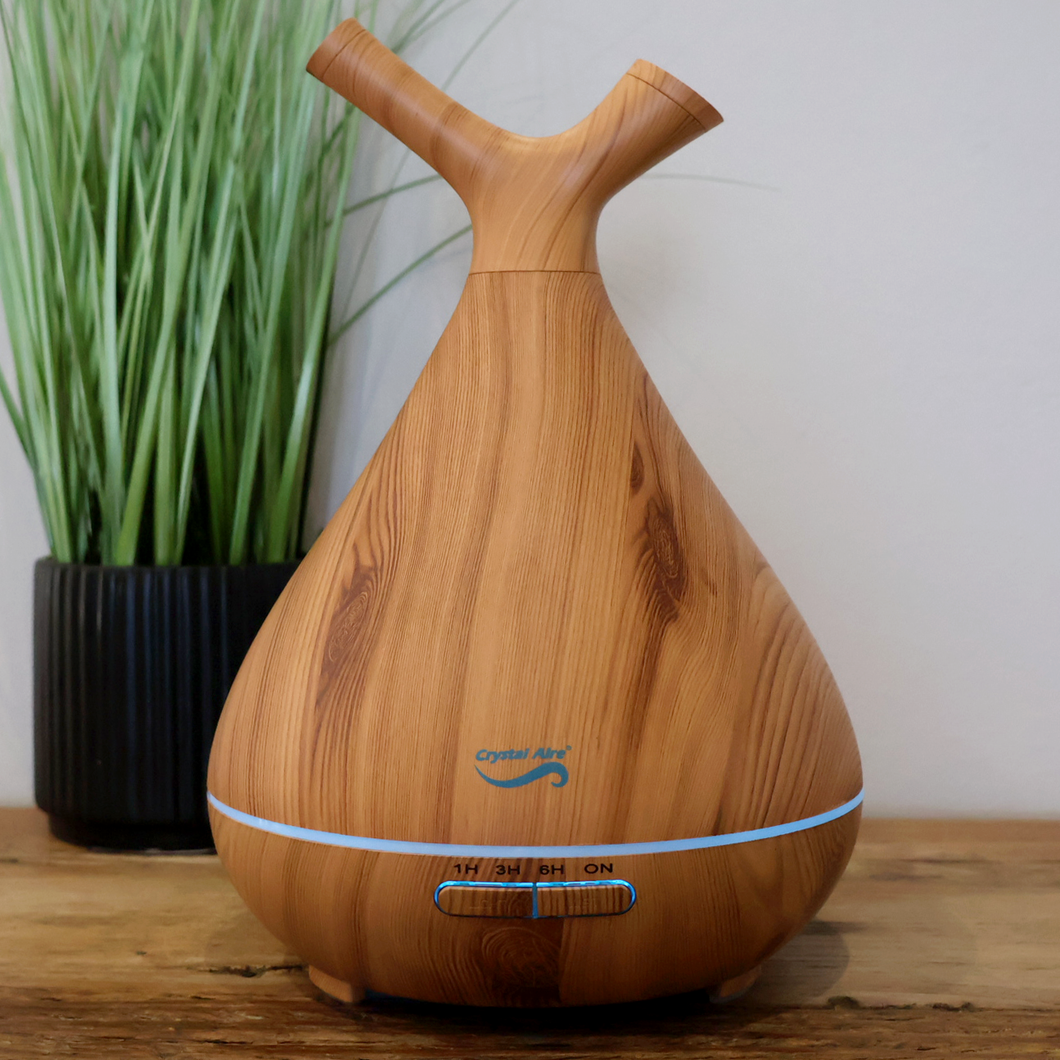 Crystal Aire Sapling Dual-Nozzle Ultrasonic Aroma Diffuser WT-008 - Light Wood
