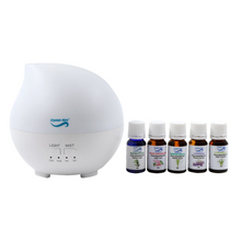 Load image into Gallery viewer, Crystal Aire Rain Drop Aroma Diffuser with 5 Essential Oils (10ml)
