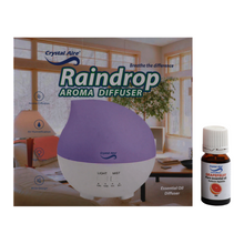 Load image into Gallery viewer, Crystal Aire Rain Drop Aroma Diffuser with Grapefruit Essential Oil (10ml)
