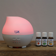 Load image into Gallery viewer, Crystal Aire Rain Drop Aroma Diffuser with Sweet Orange, Grapefruit and Peppermint Essential Oils (10ml)
