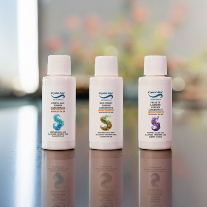Crystal Aire 30ml Crystal Rain, Lavendar & Wild Forest Air Purifier Concentrates - 3 Pack