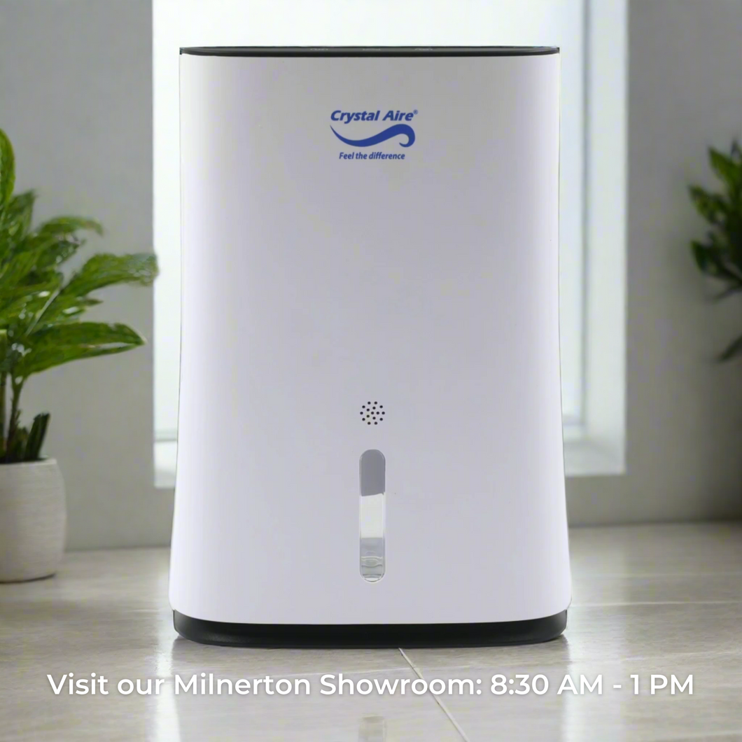 Crystal Aire Compact 2L Dehumidifier (600ml/day) w/ Automatic Timer & More