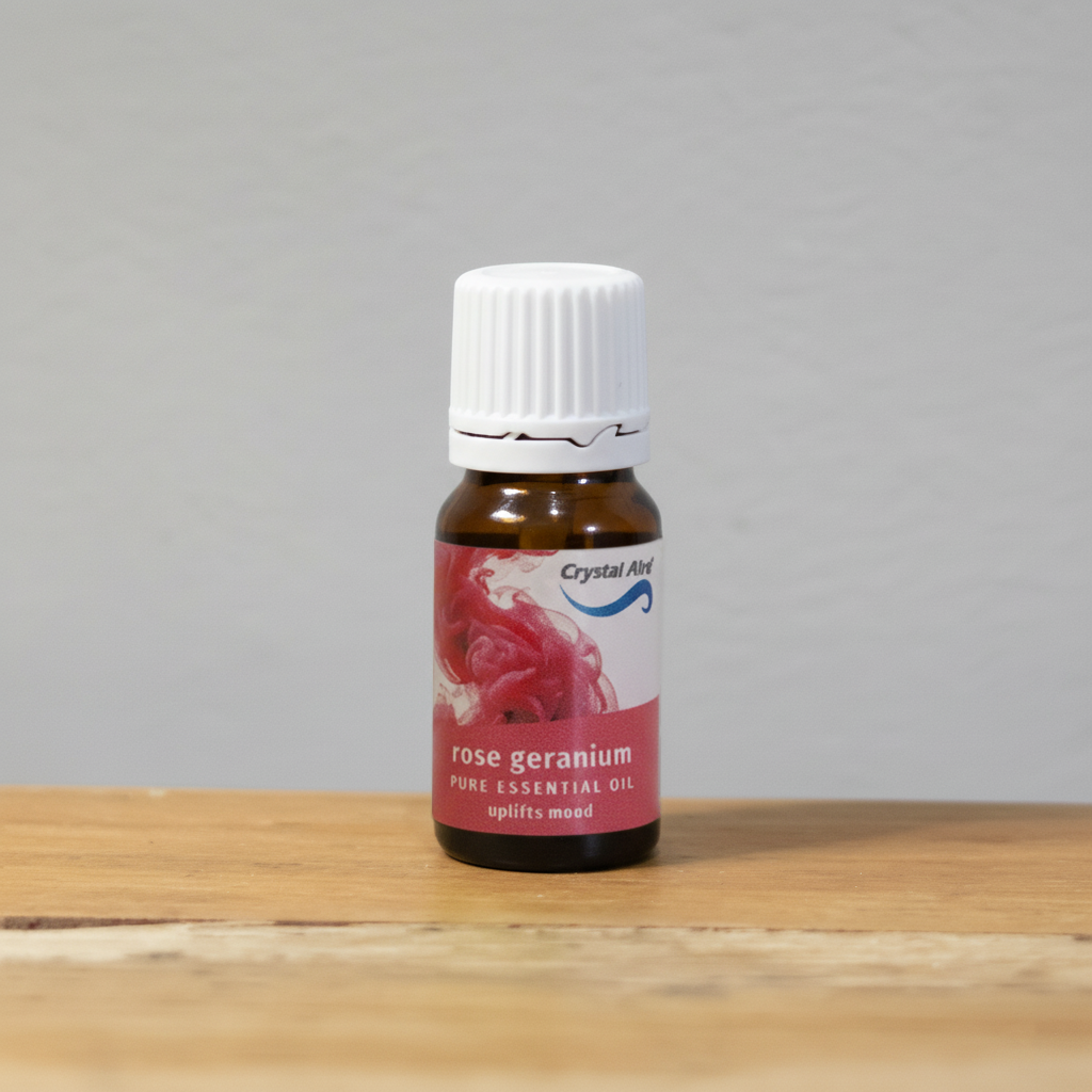 Crystal Aire Rose Geranium 10ml Essential Oil - Uplifts Mood & More (10ml)