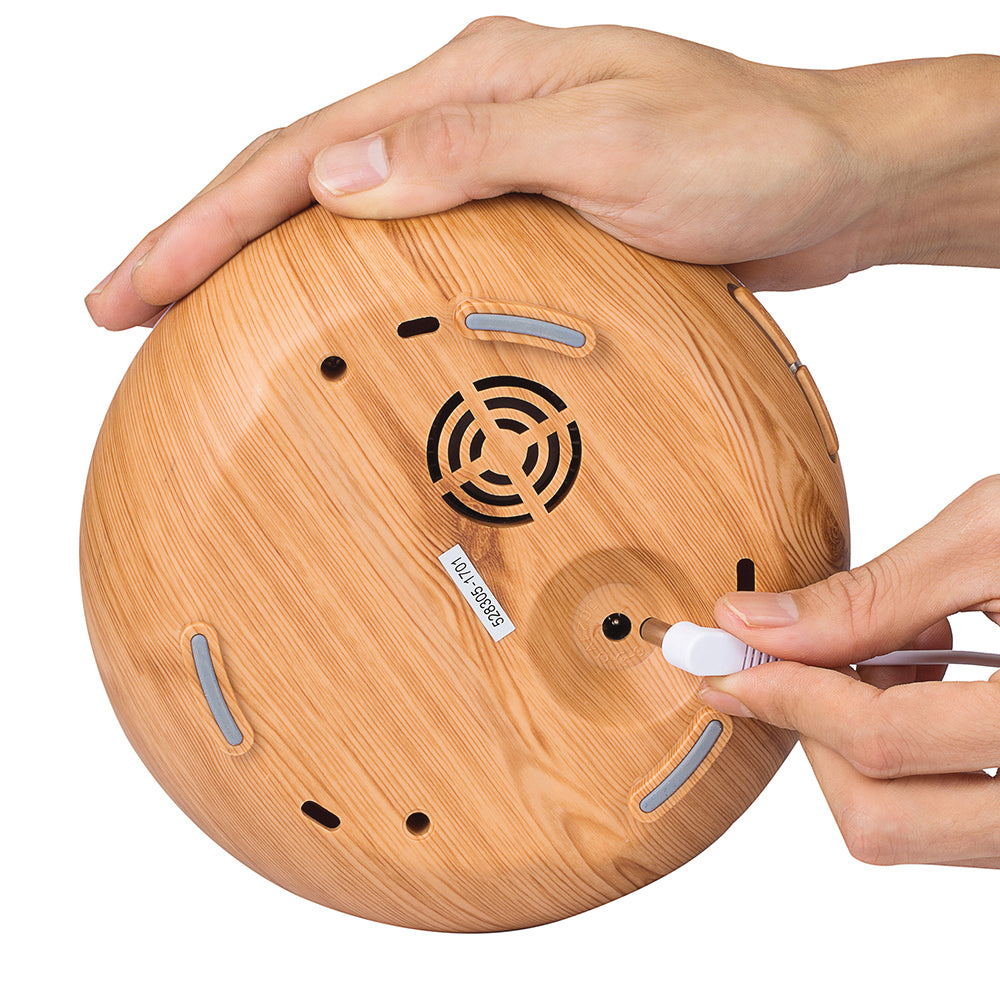 Crystal Aire Bean LED Ultrasonic Aroma Diffuser 300ml- Light Wood