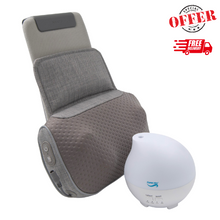 Load image into Gallery viewer, Naipo o-Pillow Heated Back Massager &amp; LED Rain Drop Aroma Diffuser Bundle
