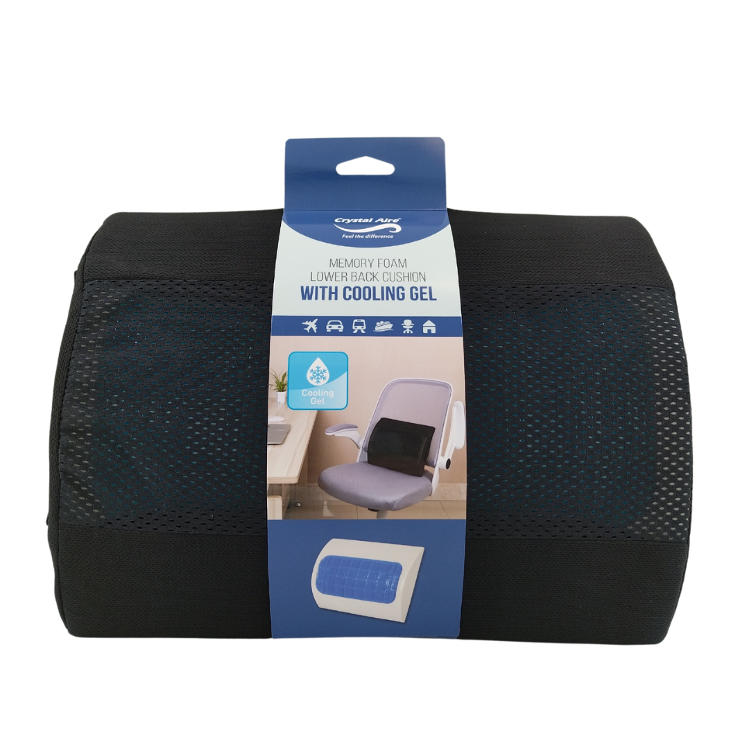 Ergonomic Memory Foam Lower Back Cushion With Cooling Gel