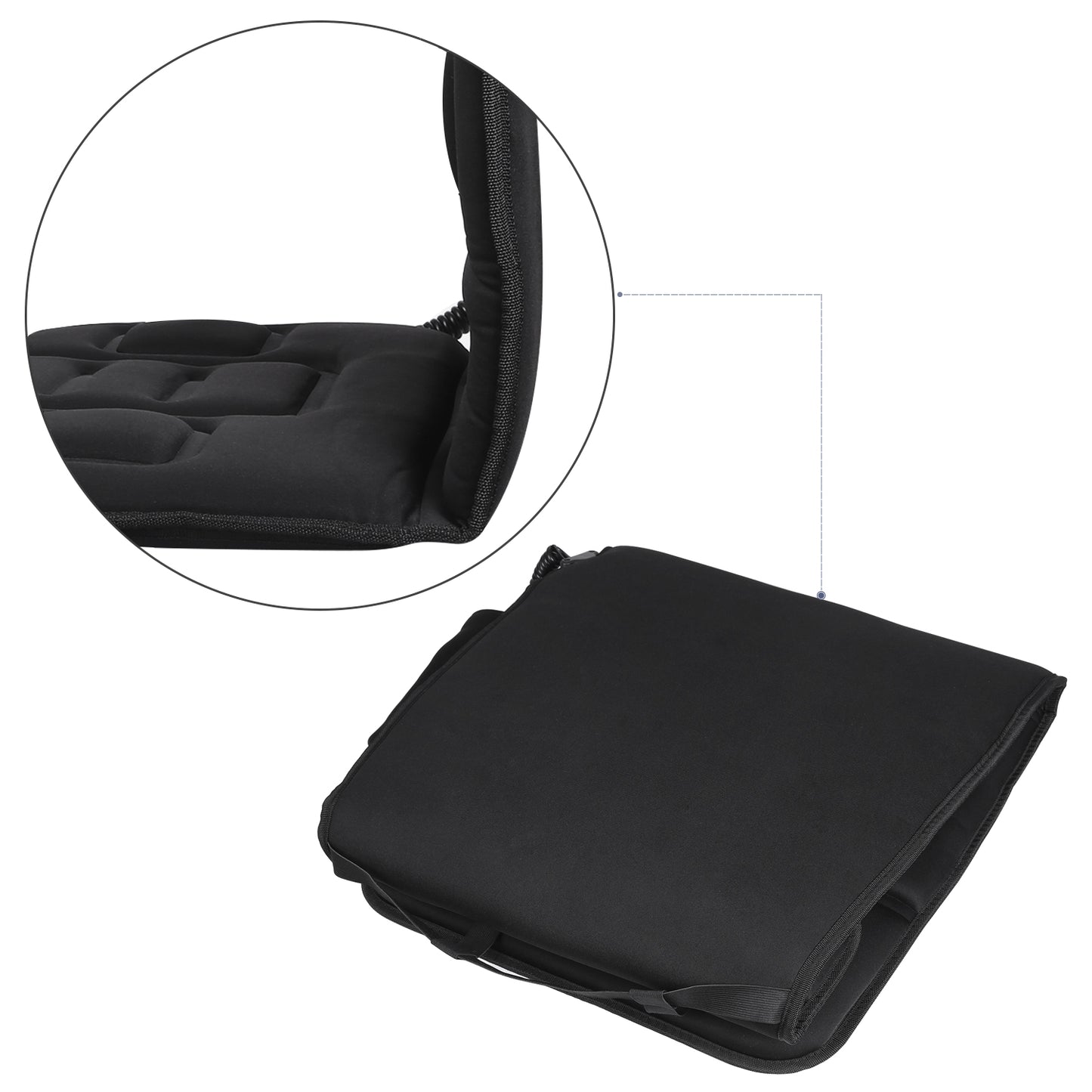 Naipo Black Massage Seat Cushion with 8 Motor Vibrations & 4 Massage Settings