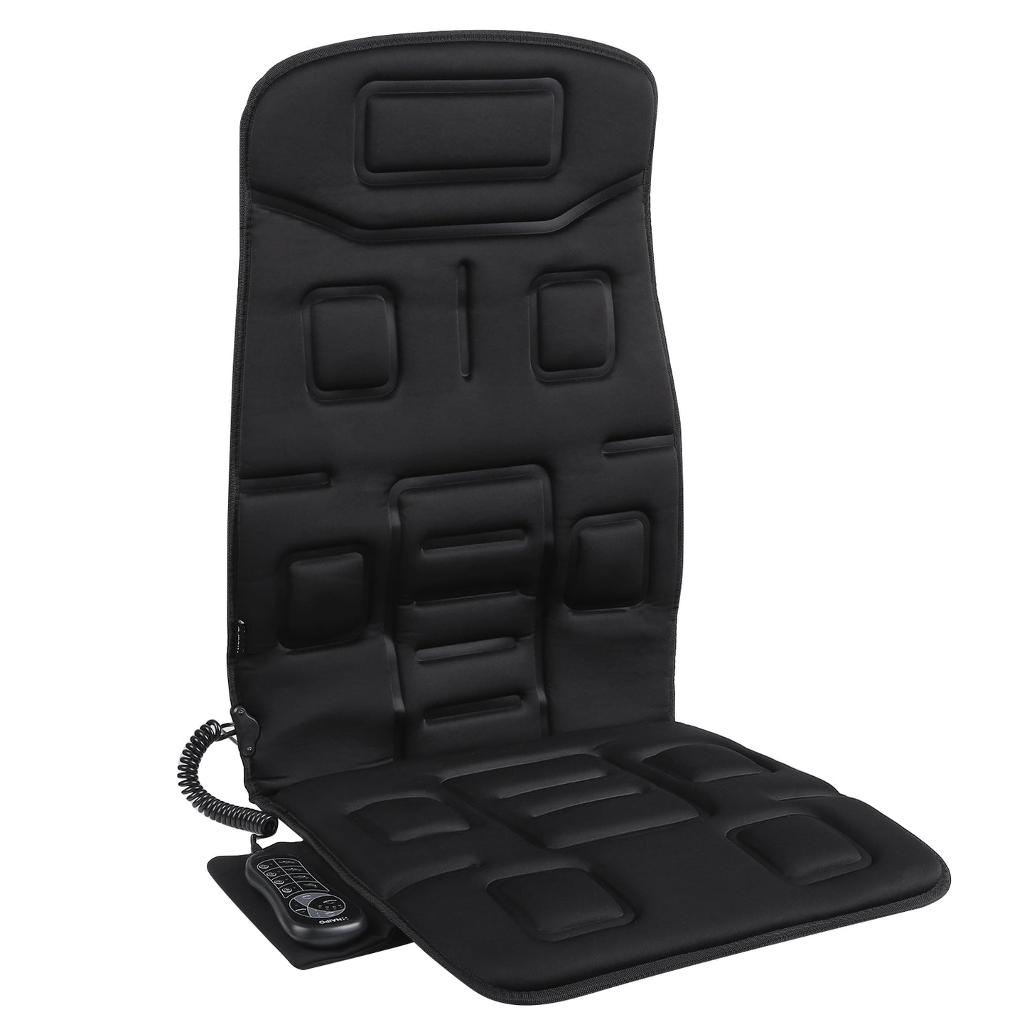 Naipo Black Massage Seat Cushion with 8 Motor Vibrations & 4 Massage Settings